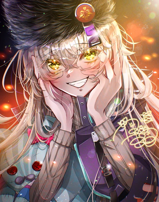 だいたい同じ口の描き方ですが 目が笑ってないか口角の位置で だいぶ印象変わりますね楽しい