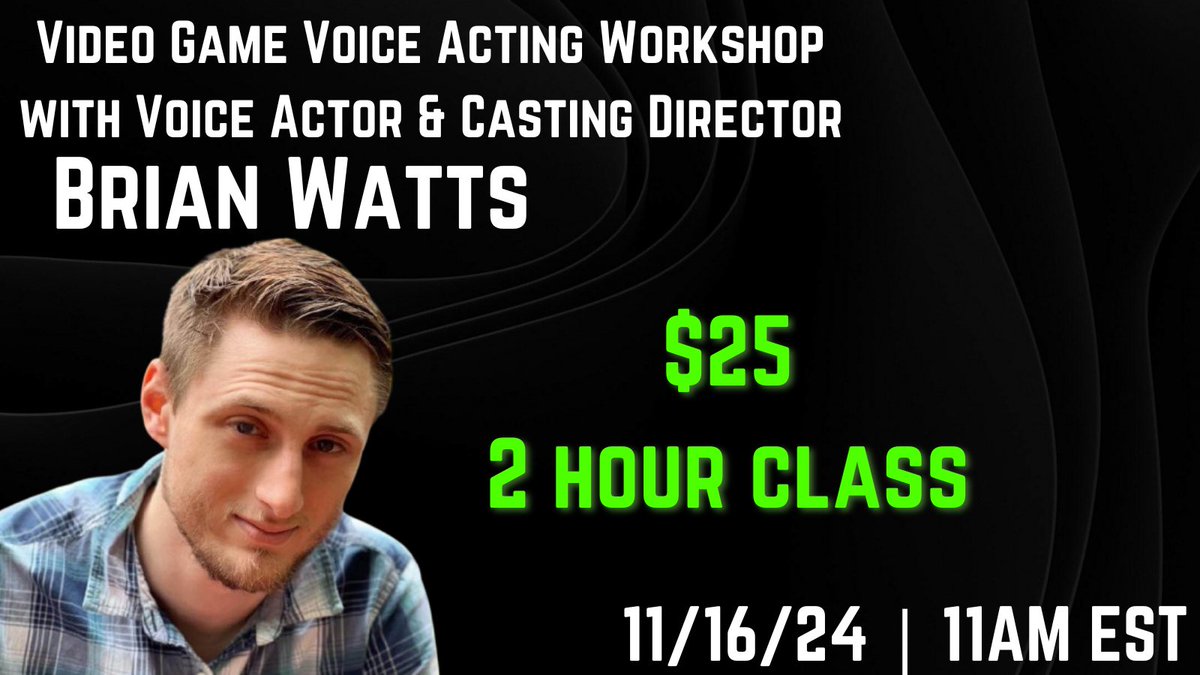 MegaVWatts's tweet photo. Voice Over Workshop: Basic &amp; Advanced Video Game Workshop - APPLY HERE: https://t.co/CbfGnzP63v
Let's have an awesome time! Can't wait to see you in class! #VOWorkshop #Coaching #VoiceActing https://t.co/Foxji40lhG