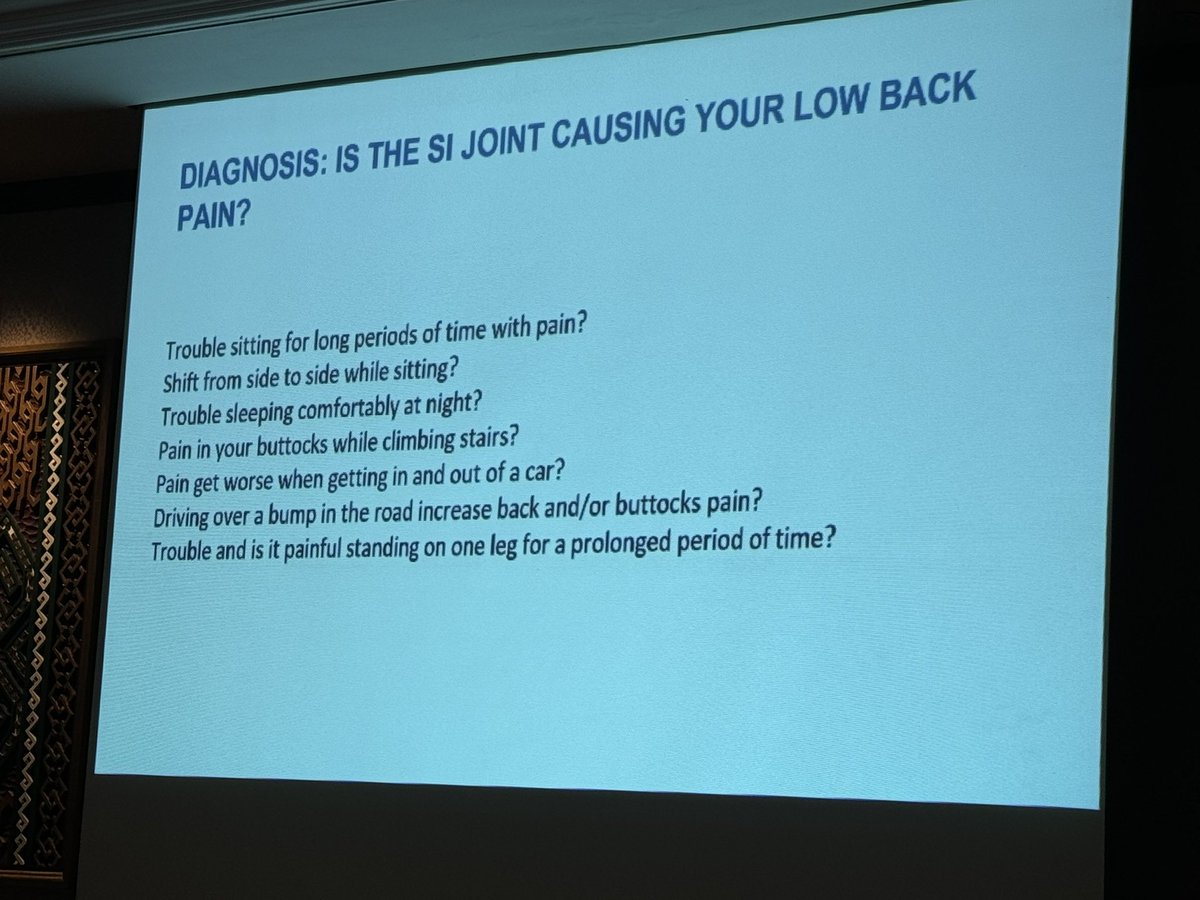ruthi_landau's tweet photo. #IndoAnesthesia2024

@200UB313 Dr. Rafael Blanco on severe pelvic dysfunction &amp; low back pain in pregnant women 
‼️ 75% of women experience pain during pregnancy 🤰🏿 

✅ how to diagnose SI joint pain - symptoms include groin pain ❗️ https://t.co/KReLEDG72r