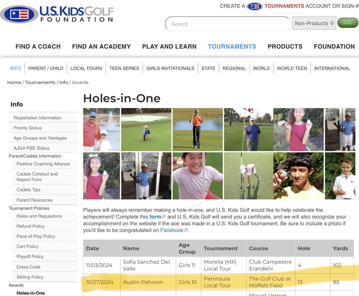 AustinPehrson1's tweet image. Excited to get my certificate from @uskidsgolf to be in the Hole-In-One Club. Also great to be on their website and in the local paper. 

#PandaGolf
#GolfLife
#uskidsgolf