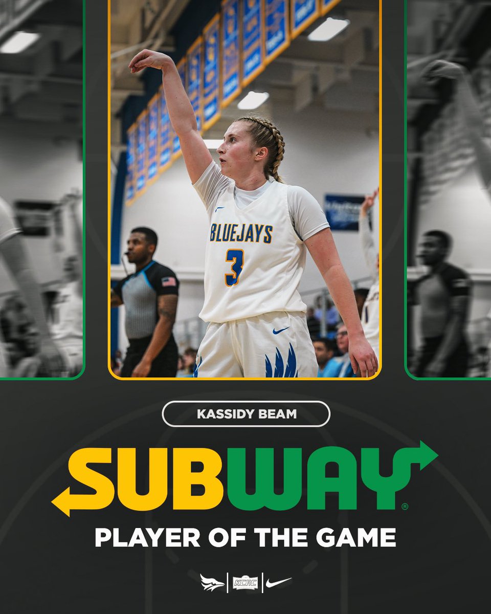 𝙎𝙐𝘽𝙒𝘼𝙔 𝙋𝙇𝘼𝙔𝙀𝙍 𝙊𝙁 𝙏𝙃𝙀 𝙂𝘼𝙈𝙀 🏀

𝙆𝙖𝙨𝙨𝙞𝙙𝙮 𝘽𝙚𝙖𝙢 put up an astounding 20 points tonight against Stephens College, shooting 6-10 from the 3-point line. She also recorded 5 rebounds &amp; 2 assists to help lead the Bluejays to a win during the Tabor Classic.