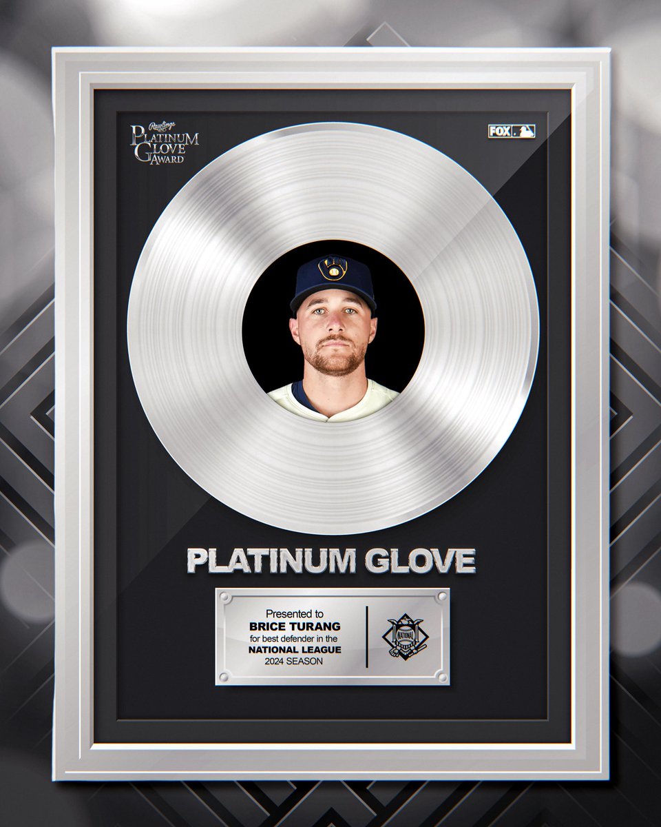 Brice Turang is the 2024 National League <a href="/RawlingsSports/">Rawlings Baseball</a> Platinum Glove Award winner!