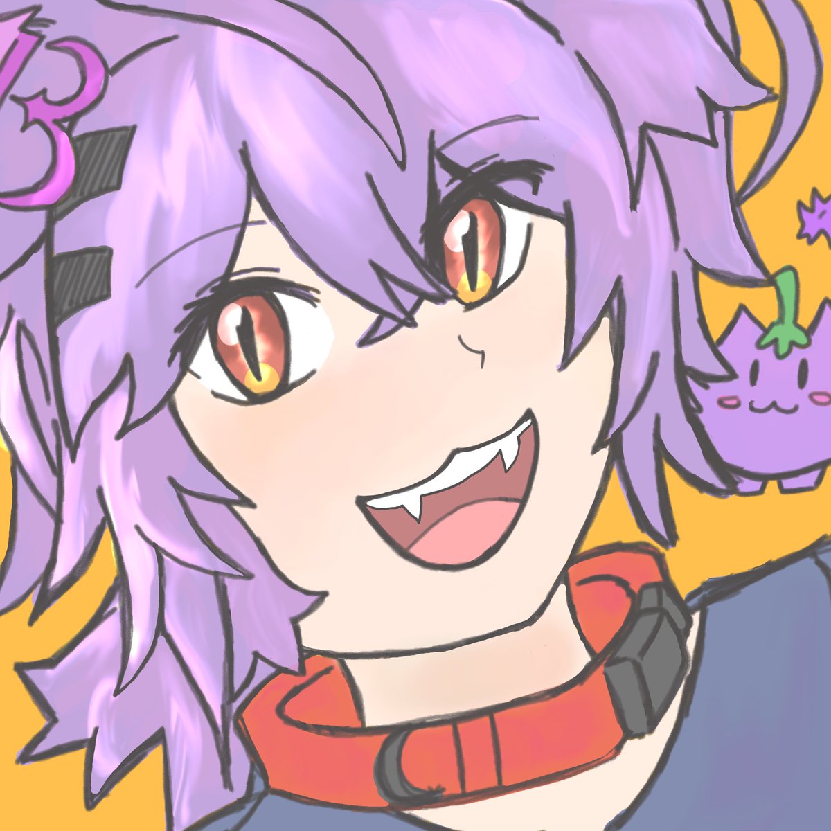 azukatsushi's tweet image. Day 8 of NegNasu November (Day 313 of learning to draw) I think Iβm learning something with glows! #neggplanted #NegNasuNovember