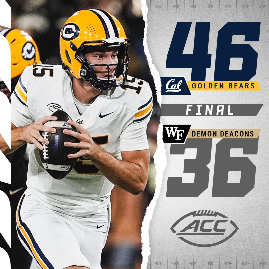 ACC Football (@accfootball) on Twitter photo 🔥 385 passing yards
🔥 51 rushing yards
🔥 3 total touchdowns
Fernando Mendoza has himself a GAME to lead <a href="/CalFootball/">Cal Football</a> to a Friday Night victory! 🔥 385 passing yards
🔥 51 rushing yards
🔥 3 total touchdowns
Fernando Mendoza has himself a GAME to lead <a href="/CalFootball/">Cal Football</a> to a Friday Night victory!