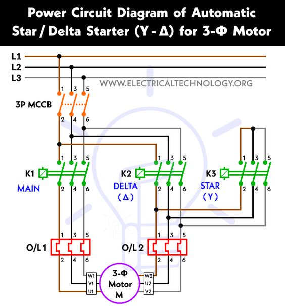 Starter Circuit Diagram DIY Automatic 3 Phase Induction Motor Starter