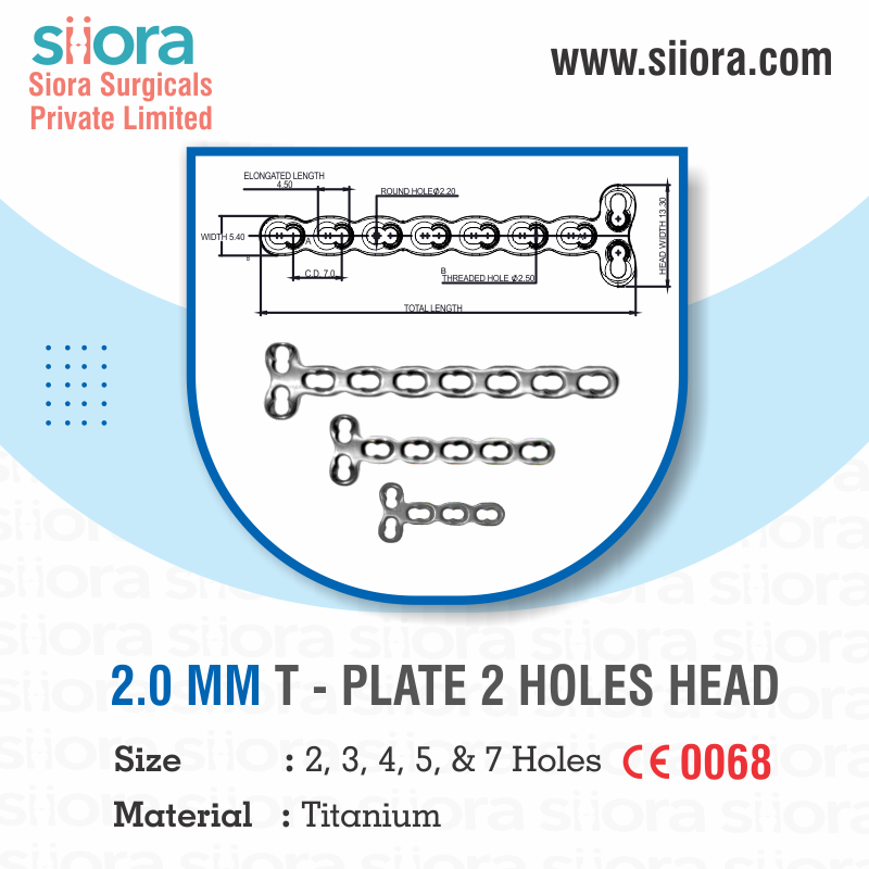 siorasurgicals's tweet image. 2.0 MM T-Plate 2 Holes Head is an orthopedic implant plate which is used for the surgical treatment of fractures like hand fractures.
siiora.com/product/2-0-mm…
#2mmTPlate #TraumaImplants #HandFractures #MedicalTitanium #SioraSurgicals #FractureTreatment #OrthopedicPlates