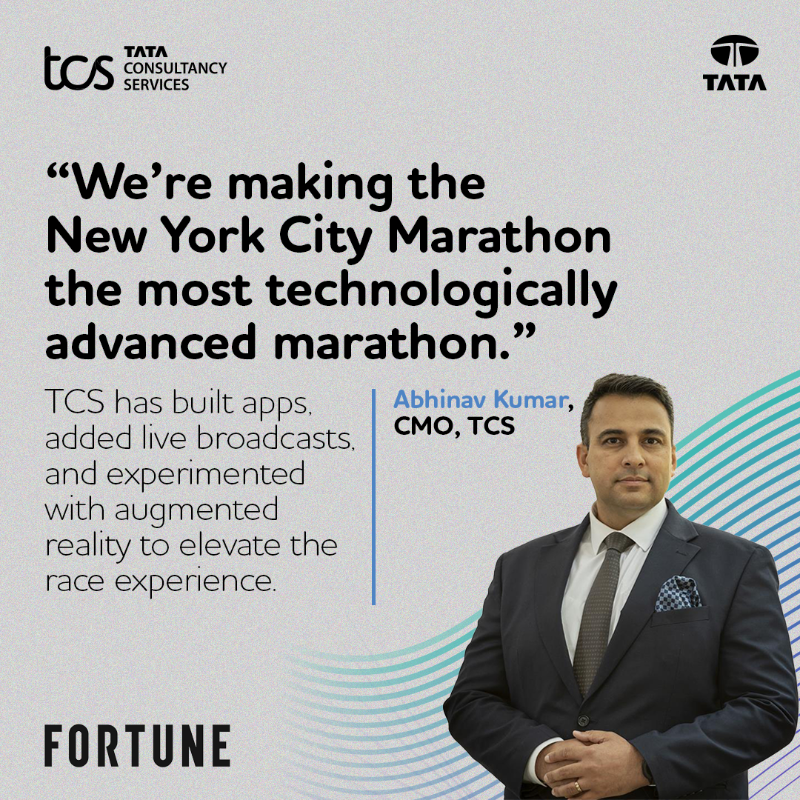 TCS's tweet photo. In an interview with @FortuneMagazine, our CMO, @abkumar1 discusses how TCS is making the @NYCMarathon an unmatched experience and creating impact both on and off the track. Read: https://t.co/LBE99mjtOp
@tcs_na #TCSNYCMarathon #RunWithTCS