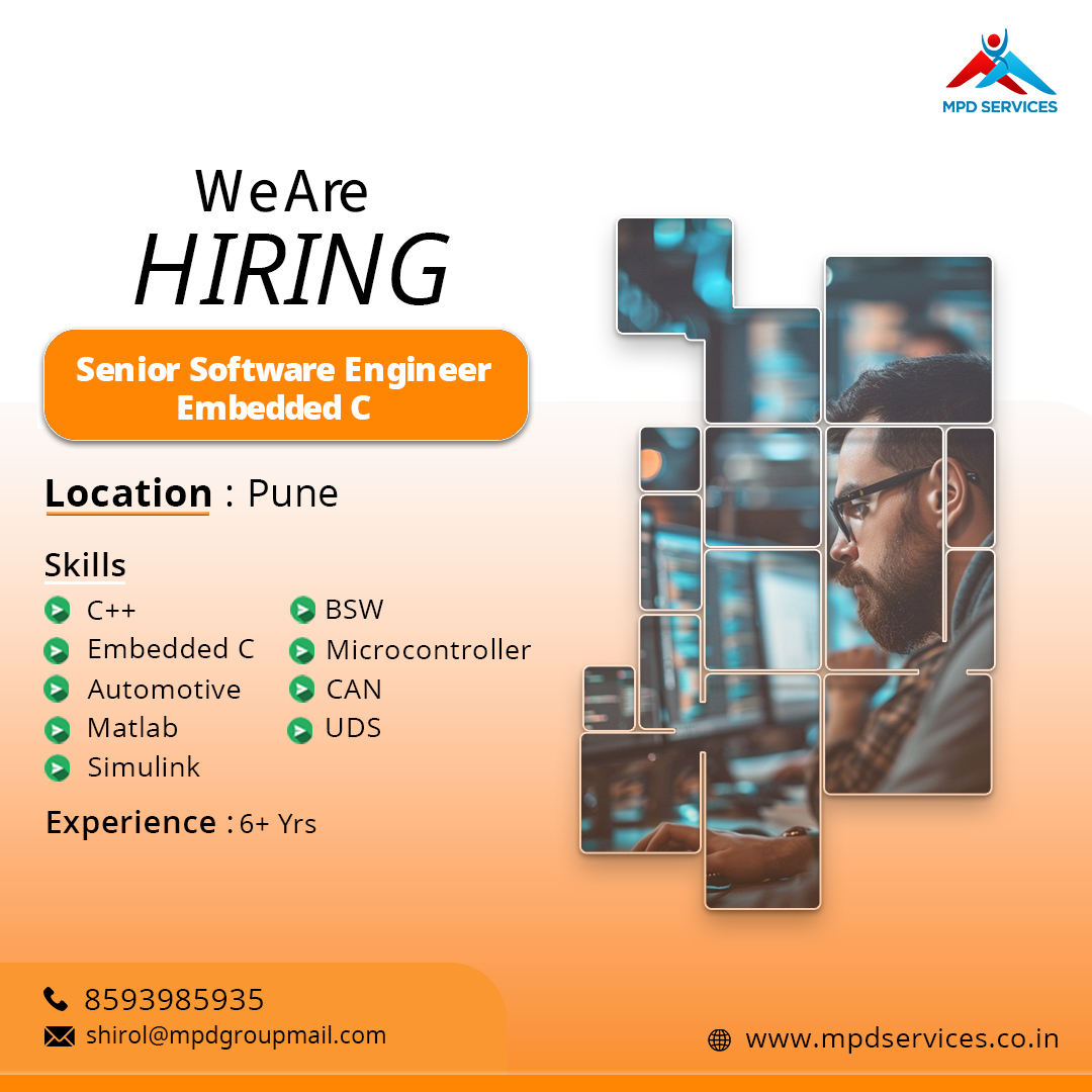 MPDSERVICES's tweet image. 💼 Position: Senior Software Engineer - Embedded C
📍 Location: Pune
🛠️ Experience: 6+ years required
💼 Skills: C++, Embedded C, Automotive, MATLAB, Simulink, BSW
Apply now 
mpdservices.co.in
#JobOpening #SoftwareEngineer #EmbeddedC #PuneJobs #JoinOurTeam #Career