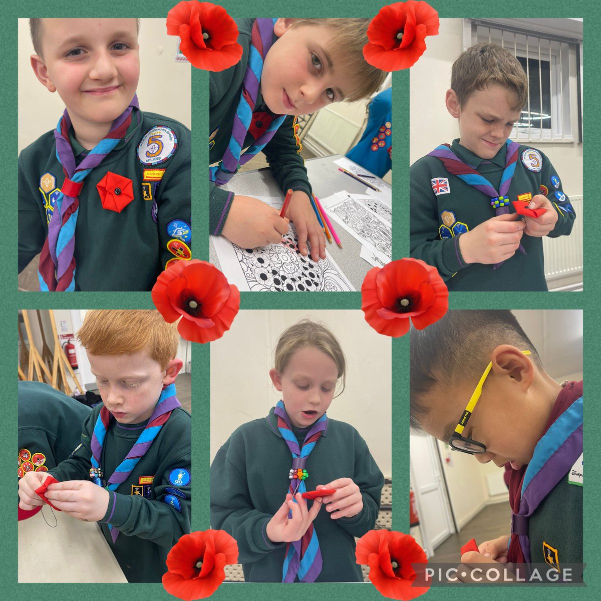 #Beavers &amp; #Cubs honoured #RemembranceDay during their sessions this week with biscuits, medals and poppies.
#skillsforlife #scouting