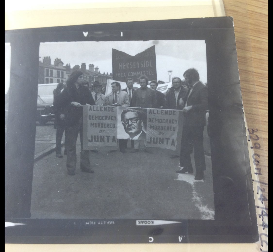 As Francisco Carrasco mentioned, Liverpool had the first Chile solidarity committee in the country and one of the first protests in 1973 (photo source: Liverpool Central Library).