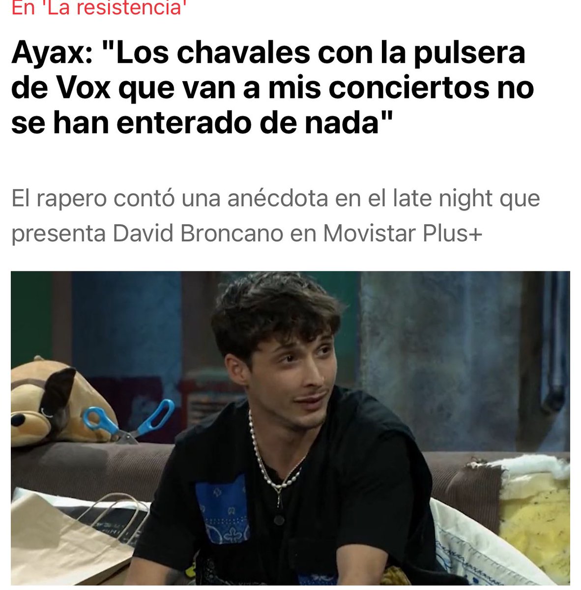 El rapero Ayax amigo de Broncano, antiVox y republicano, es acusado por varias mujeres de violación, agresiones sexuales, maltrato y acoso. Ha borrado su cuenta de Instagram y apela a la "presunción de inocencia". Pura poesía.