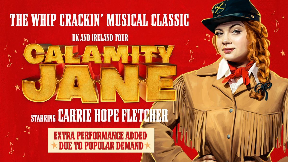 Gosh almighty, EXTRA midweek matinee now added on Wed 5 Feb 2.30pm due to popular demand for Calamity Jane! Whip-crack-away and book now!

🎫 atgtix.co/48Fqtuy
📆 Tue 4 - Sat 8 Feb 2025