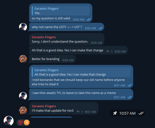 niodamian's tweet photo. Had a convo with Ceramic
I shared the latest on #EthenaUSDe (formerly $UST)- repeg plan is heating up
Exploring #UST and #USTC (not #USTY).
Exciting times as #algorithmicstablecoins
#Crypto #Stablecoin #DeFi #CeramicNetwork #Blockchain https://t.co/YRZUXJBGrM