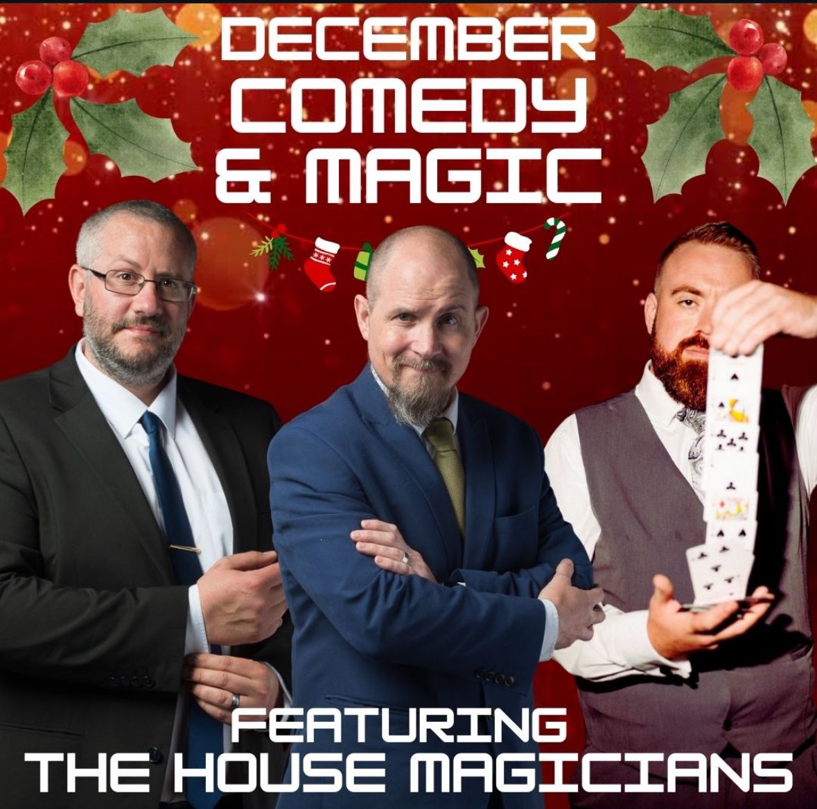 Drop us a message if you would like to join us for some incredible Comedy &amp; Magic this festive season as we host groups of up to 40 for an evening of giggles and belly laughs.

Lots of packages available for groups. More info can be found at smokeandmirrorsbar.com