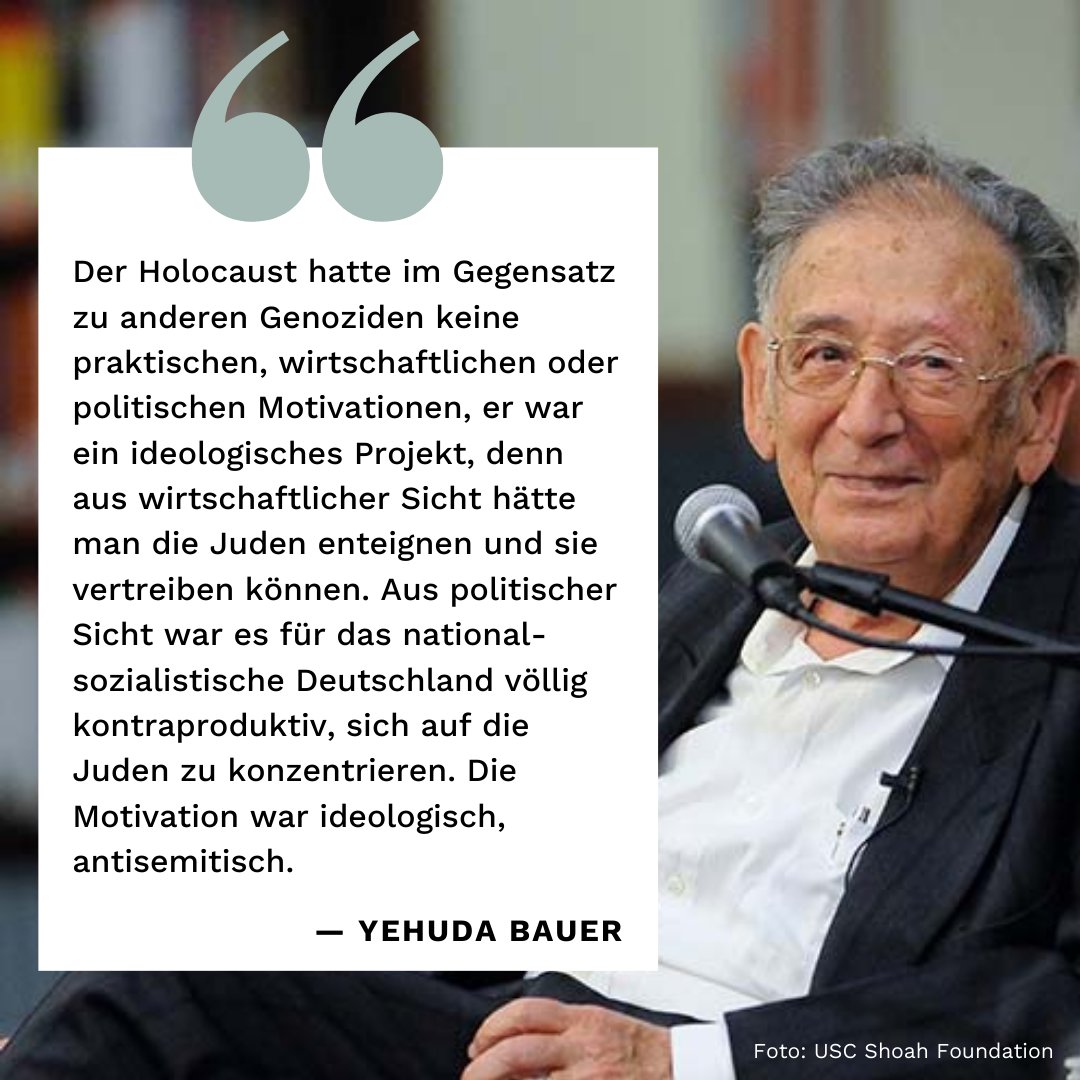 Der kürzlich verstorbene Holocaustforscher Yehuda Bauer in unserem Buch "Erinnern als höchste Form des Vergessens? (Um-)Deutungen des Holocaust und der 'Historikerstreit 2.0'", das vor rund einem Jahr im <a href="/verbrecherei/">Verbrecher Verlag</a> erschienen ist.

Gemeinsam veröffentlicht mit <a href="/iia_trier/">Interdisziplinäre Antisemitismusforschung Trier</a> &amp;CARS
