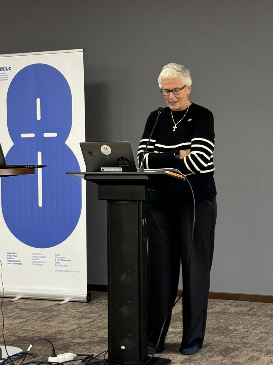 #sel24 Judy Hutchinson of <a href="/NotreDame/">University of Notre Dame</a> and doctoral student with @CERRLStMarys delivering a barnstorming presentation on the place of dignity in culture and education at the Slovak Educational Leadership Conference  <a href="/SelConference/">sel-conference</a>  <a href="/uNDLondon/">Notre Dame London</a>