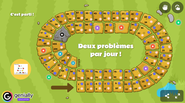 Deux jeux de l’oie pour travailler la résolution de problèmes : mathsenvie.fr/deux-jeux-de-l…

Une banque de problèmes avec sa correction modélisée en  schéma en barres pour une activité ritualisée en résolution de  problèmes.
