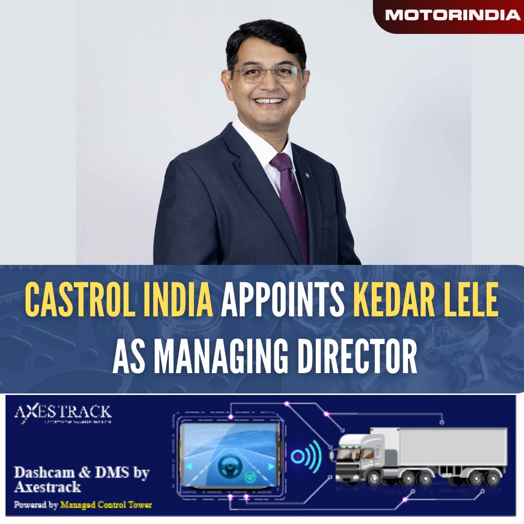 motorindiatweet's tweet image. Castrol India appoints Kedar Lele as Managing Director! With a stellar career at HUL, Kedar is set to lead Castrol India’s growth and innovation in the automotive and lubricants industry.

𝐑𝐞𝐚𝐝 𝐌𝐨𝐫𝐞:  motorindiaonline.in/castrol-india-…

#CastrolIndia #KedarLele #NewMD