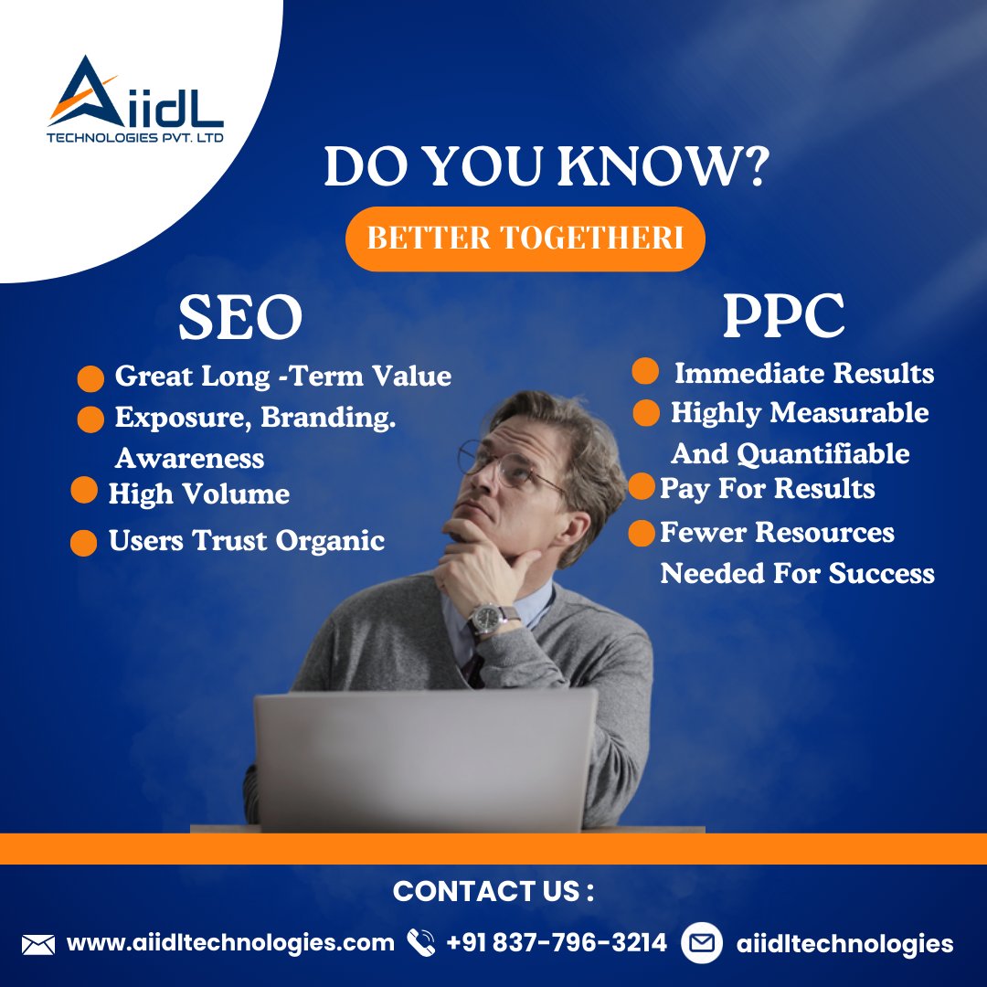 Boost Your Online Visibility with PPC and SEO
 Maximize Your Digital Marketing Efforts with Pay-Per-Click Advertising and Search Engine Optimization.

Visit our website! aiidltechnologies.com

#PPC #SEO #DigitalMarketing #OnlineVisibility #SearchEngineOptimization #PayPerClick