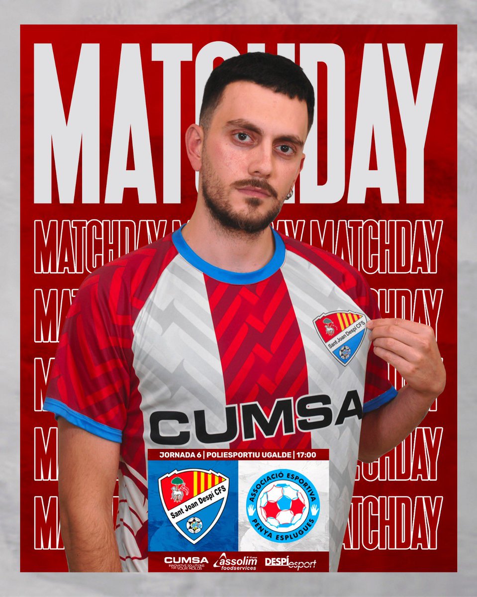 🔥 𝐌𝐀𝐓𝐂𝐇𝐃𝐀𝐘 🔥

🏆 #TerceraNacional
📆 Jornada 6
🆚 Penya Esplugues
🕒 17:00 h.
🏟️ Poliesportiu Ugalde

#SantJoanDespíCFSPenyaEsplugues 
#FutsalRFEF 🔴⚪️
