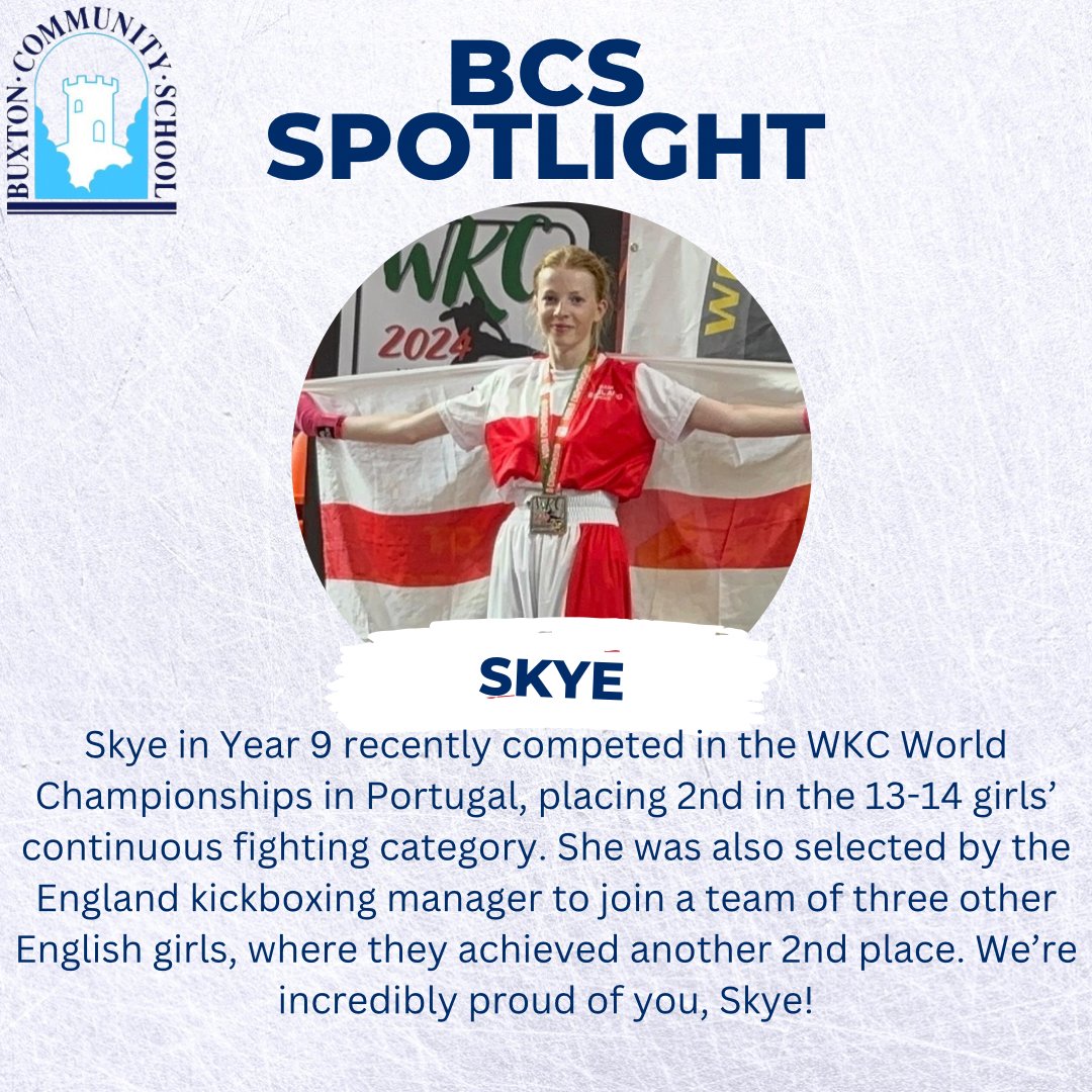 A massive congratulations to Skye in Year 10 who competed in the WKC World Championships in Portugal, placing second in both finals! A massive achievement! #martialarts #kickboxing
