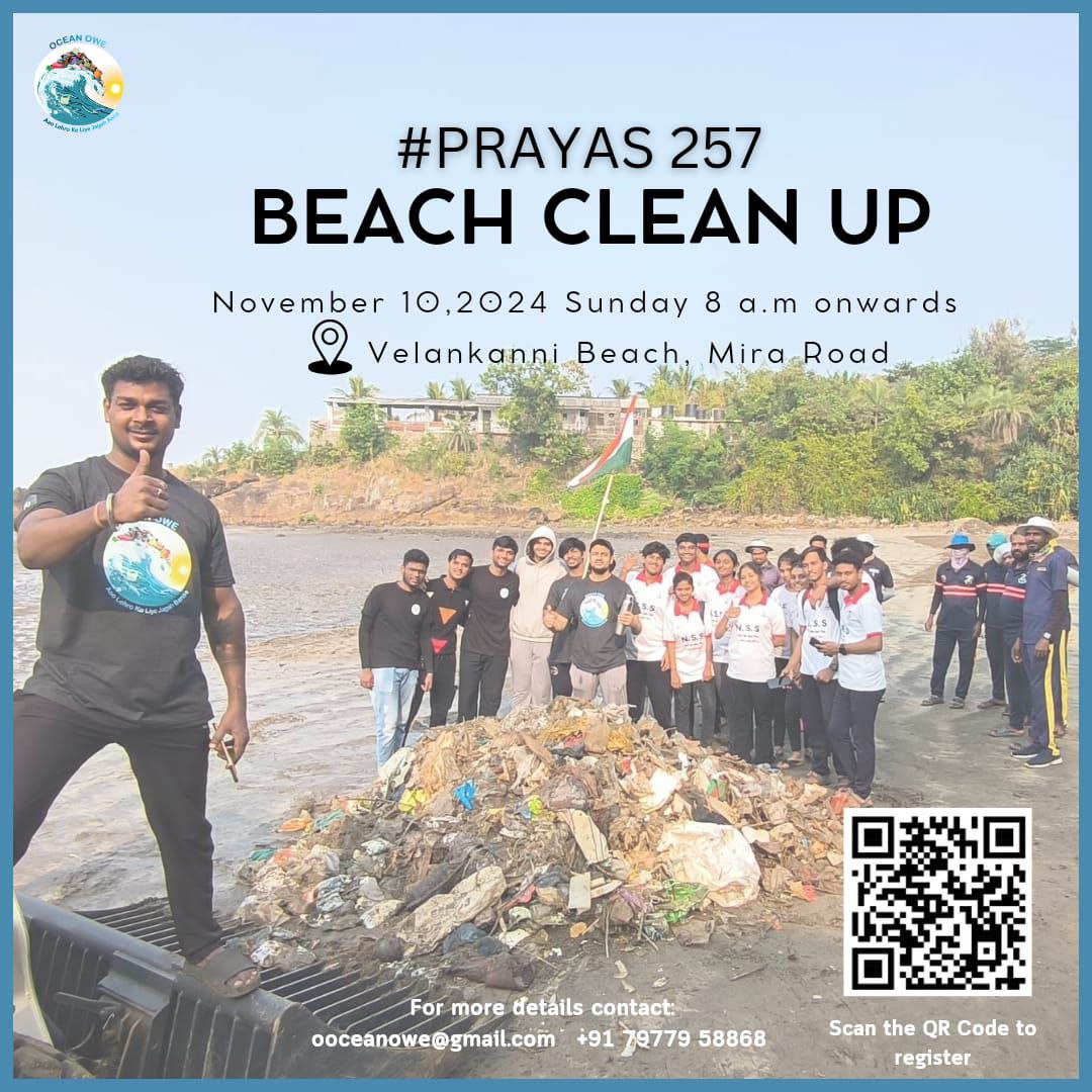 OceanOwe_Ngo's tweet image. Velankanni Beach Clean-Up  (257)
🗓️ : 10th Nov2024  
🕗 : 8:00 AM – 10:00 AM  
📍: Velankanni Church

Join us to keep our beaches clean! Trash bags &amp;amp; gloves provided. Wear comfy clothes, stay hydrated. Registration is mandatory for volunteers.Let’s make a difference together!