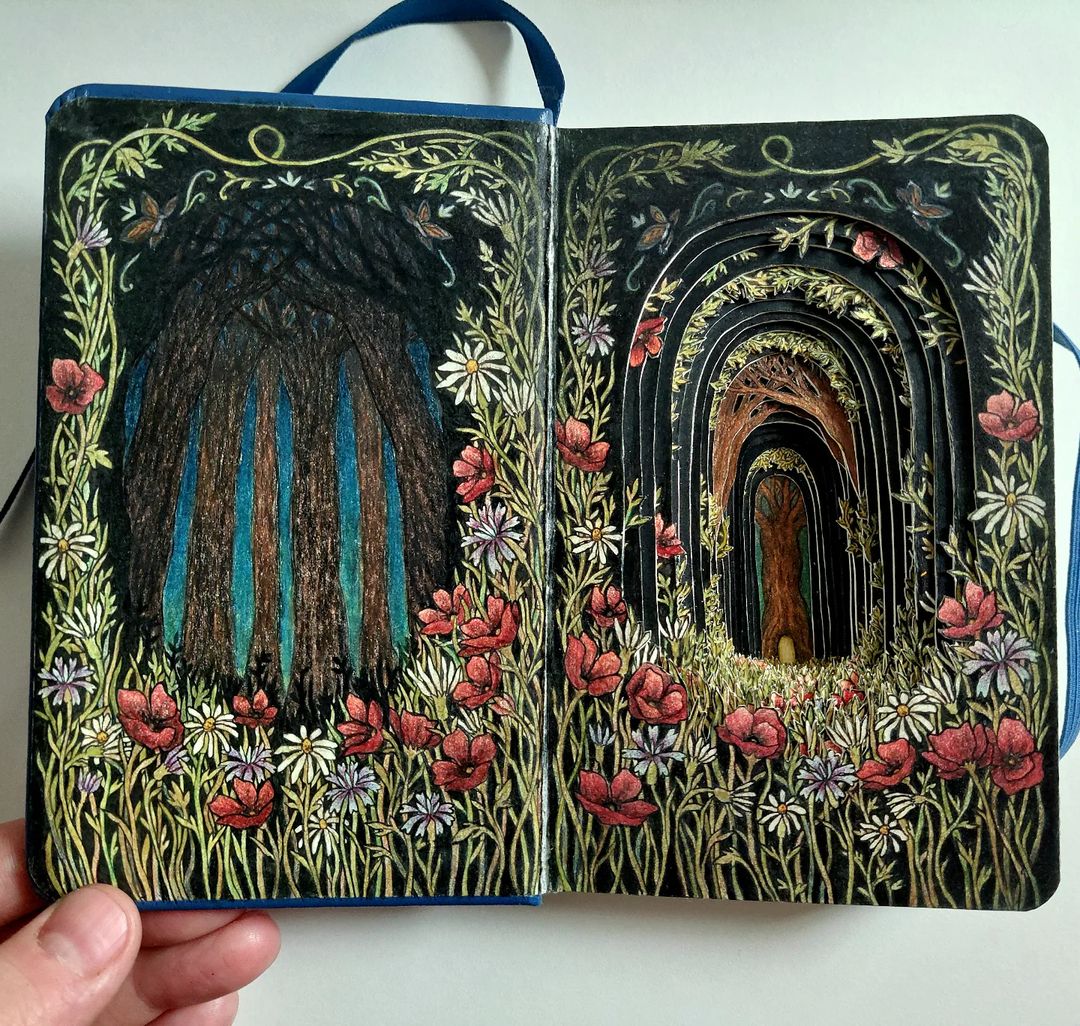 Artist Isobelle Ouzman carves intricate 3D illustrations into discarded books found in dumpsters and recycling bins #womensart