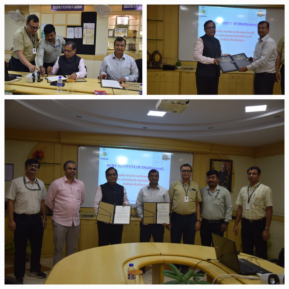 IRISET signed MoU with MCKV Institute of Engineering, Kolkata on 08.11.2024 to introduce 'Railway Signal Engineering and Automatic Train Protection System - 'KAVACH' as elective subjects in institute's B Tech programs.