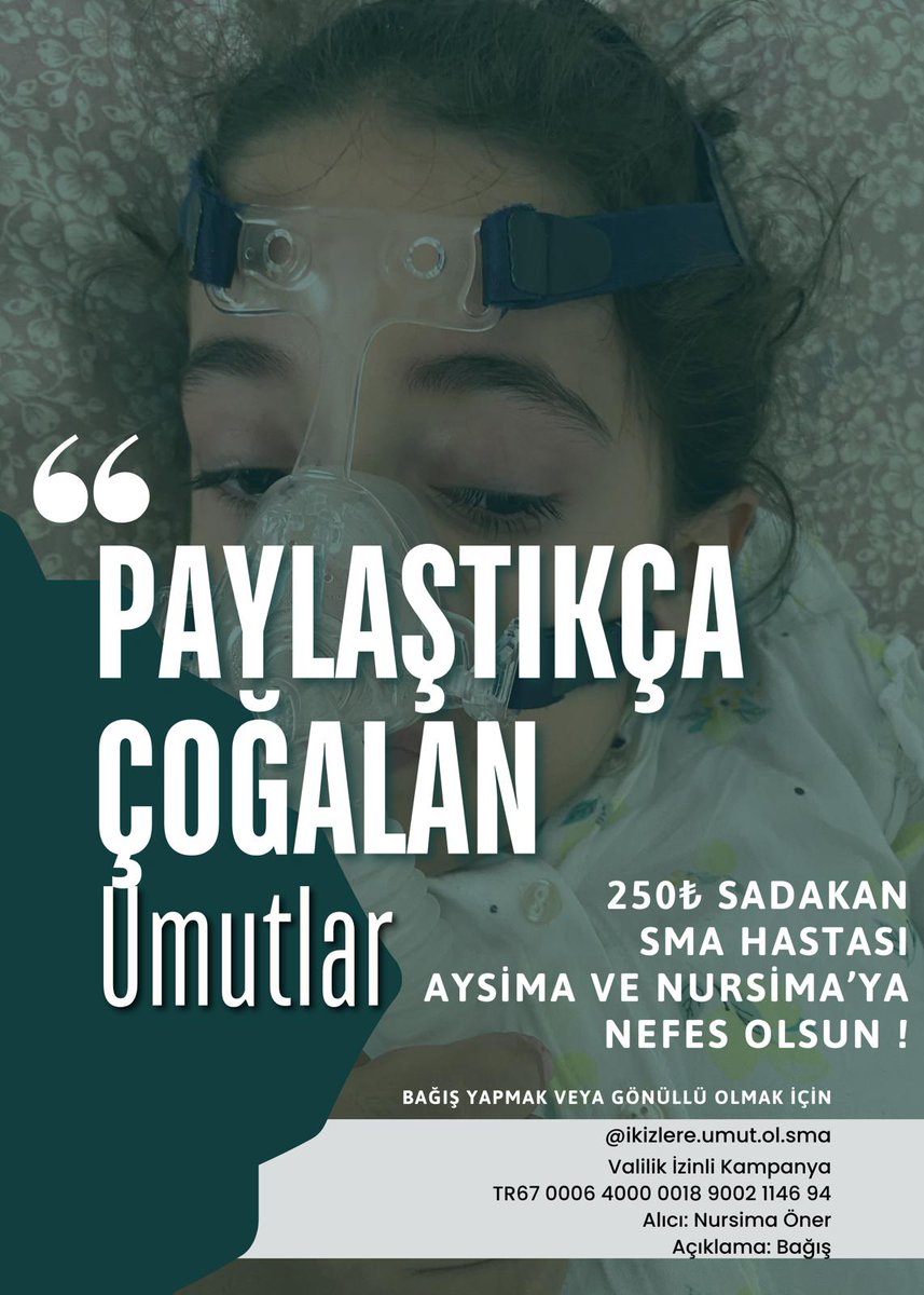 <a href="/Halis_Bayancuk/">Halis Bayancuk</a> Tevhid camiası kıymetli desteklerini bekliyoruz
Her zorlukla birlikte bir koşaylık vardır elbet
Allah azze ve celle sizleri sewsin
<a href="/ikizlereumutol/">🍒 SMA Aysima & Nursima Öner</a> 

#YetişinÖLÜYORUZ