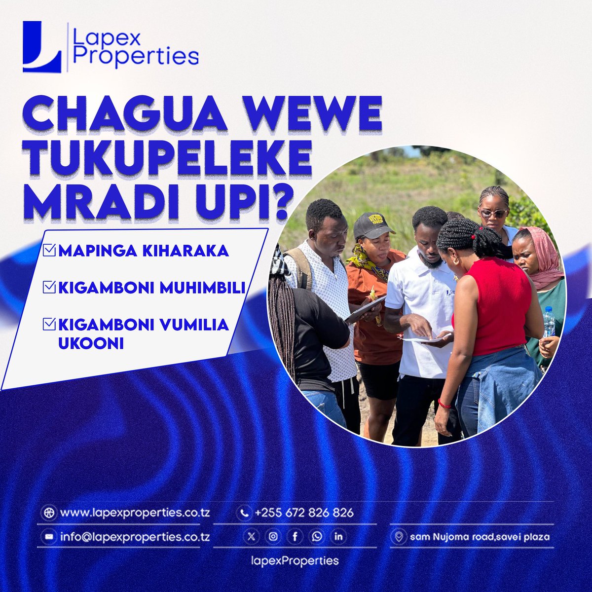 lapexproperties's tweet photo. Chagua mwenyewe unataka tukupeleke site ya mradi gani? Kumbuka usafiri ni bure kabisa , usikubali kumaliza mwaka bila kiwanja kutoka @lapexproperties
#lapexproperties #viwanja #nyumba #mashamba https://t.co/4Wbu7N2N9Z