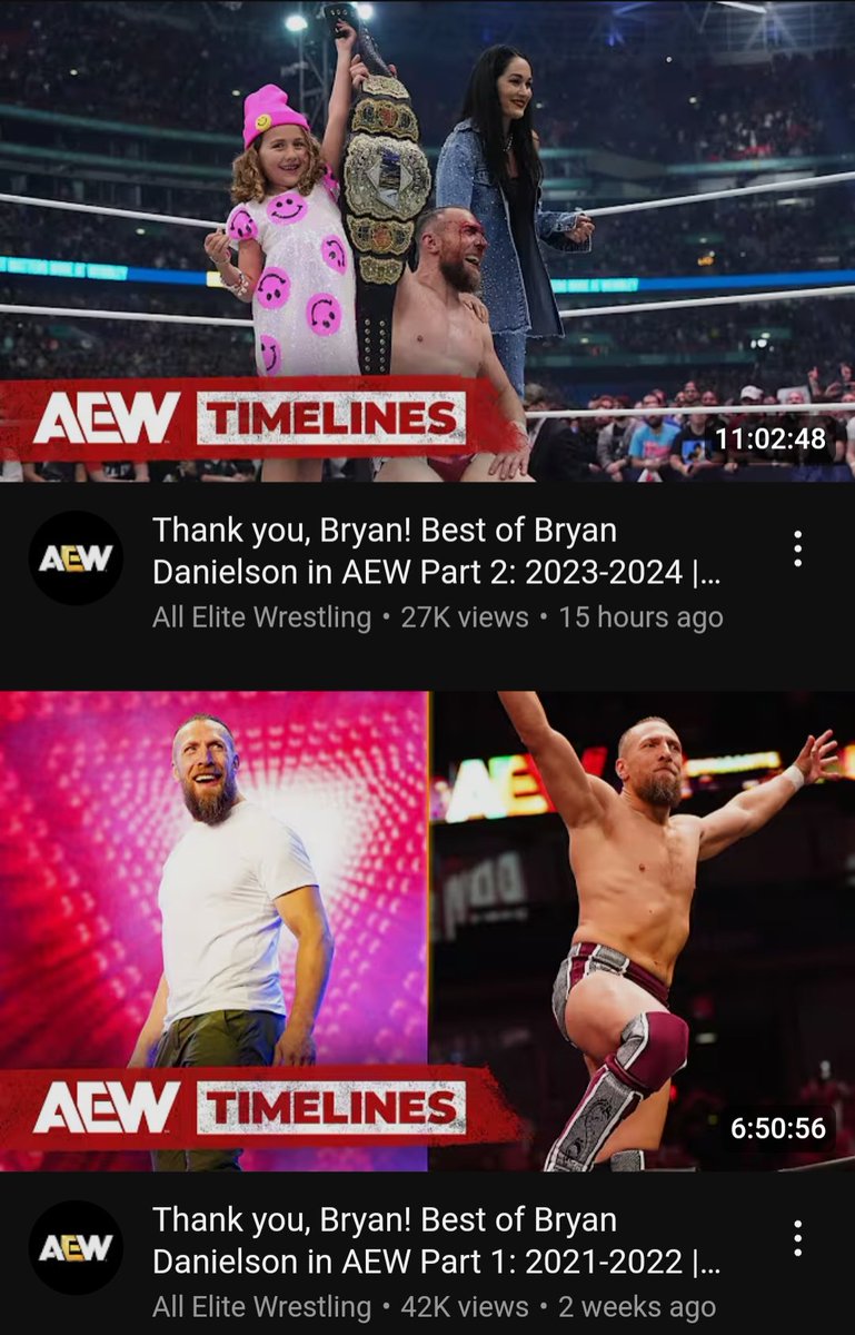 TheDrainmaker's tweet photo. AEW ran a combined 18 hours of “Best of Bryan Danielson” marathon with his classic TV and PPV matches!

FREE ON YOUTUBE. Just a little taste of the AEW library coming to MAX very soon in 2025. https://t.co/exLRu5RAfO