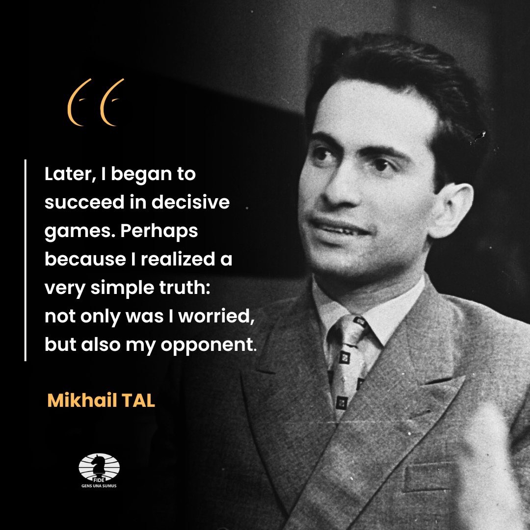 FIDE_chess's tweet image. On this day in 1936, Mikhail Tal, the 8th World Champion, was born!

Did you know the “Magician from Riga” held the record for the longest unbeaten streak in top-level chess—95 games—until Ding Liren surpassed it with 100 games in 2017? 

📷 Source: Wikipedia