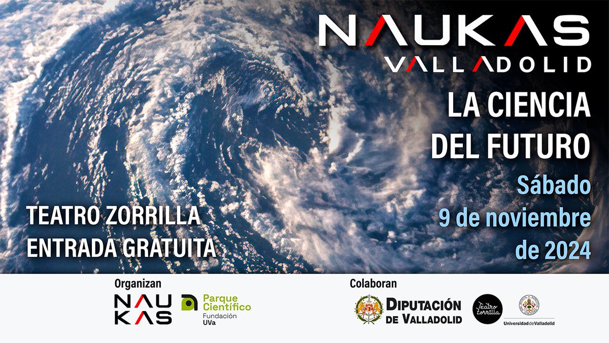 Llegó EL DÍA‼️😊

A las 10am abrimos puertas para la sesión de mañana del mayor evento de ciencia para todos los públicos con los mejores divulgadores.

Acceso libre hasta completar aforo

Programa: n9.cl/ozynor

#NaukasValladolid