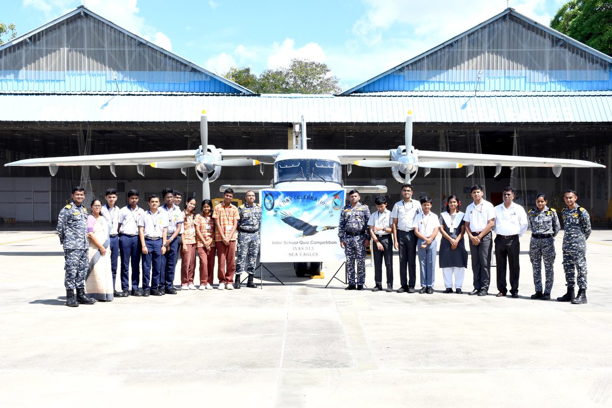 IN_HQTNP's tweet photo. As part of #NavyDayCelebrations 2024, #INAS313 conducted an Inter-School Quiz Competition for students from various schools at #Chennai on 08 Nov. Surg Cdr T Mohan Ramrao, VSM, from @IN_HQTNP was the Chief Guest for the event and presented the prizes to the winners. https://t.co/URdU45inCD