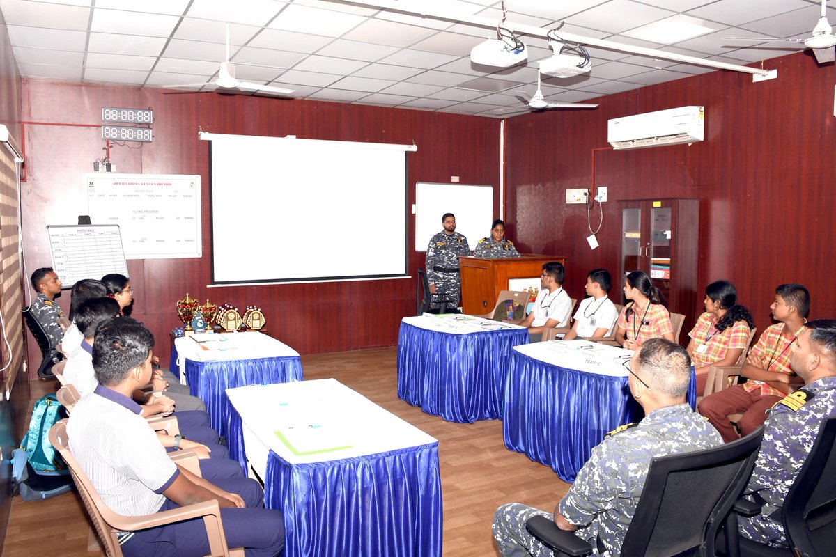 IN_HQTNP's tweet photo. As part of #NavyDayCelebrations 2024, #INAS313 conducted an Inter-School Quiz Competition for students from various schools at #Chennai on 08 Nov. Surg Cdr T Mohan Ramrao, VSM, from @IN_HQTNP was the Chief Guest for the event and presented the prizes to the winners. https://t.co/URdU45inCD