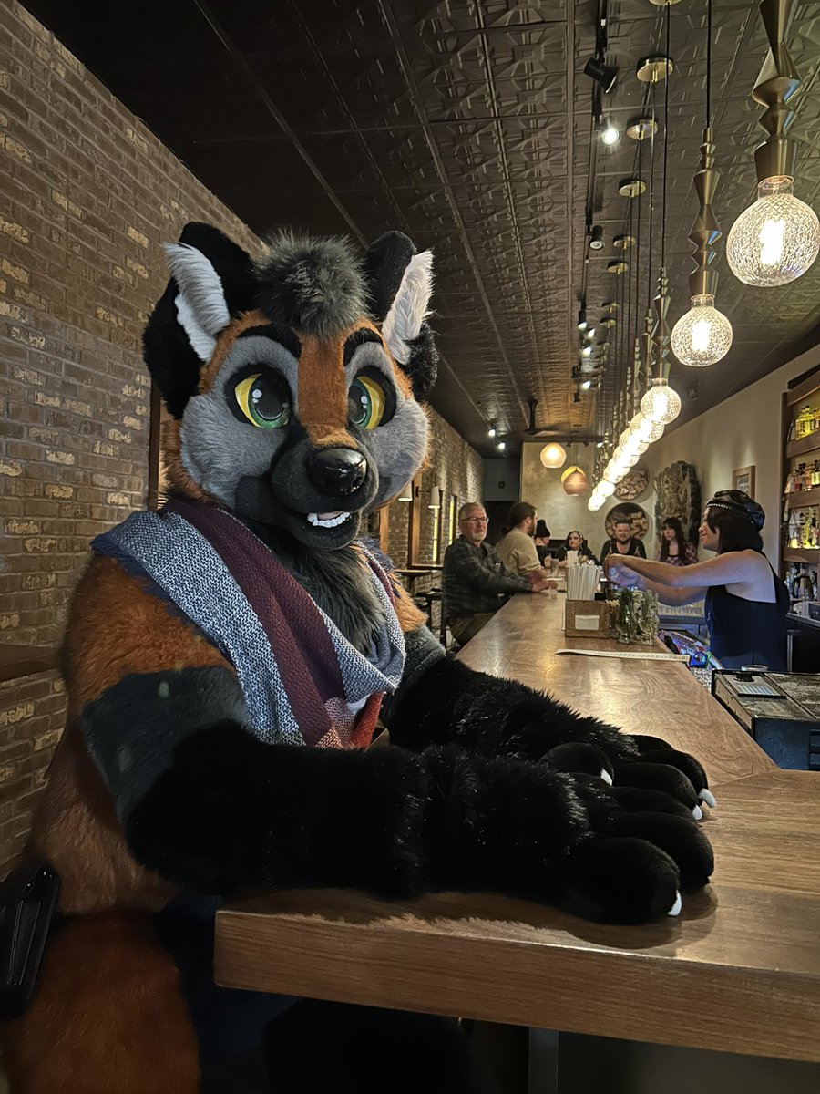 Can I get you a drink yip!~ 

#FursuitFriday