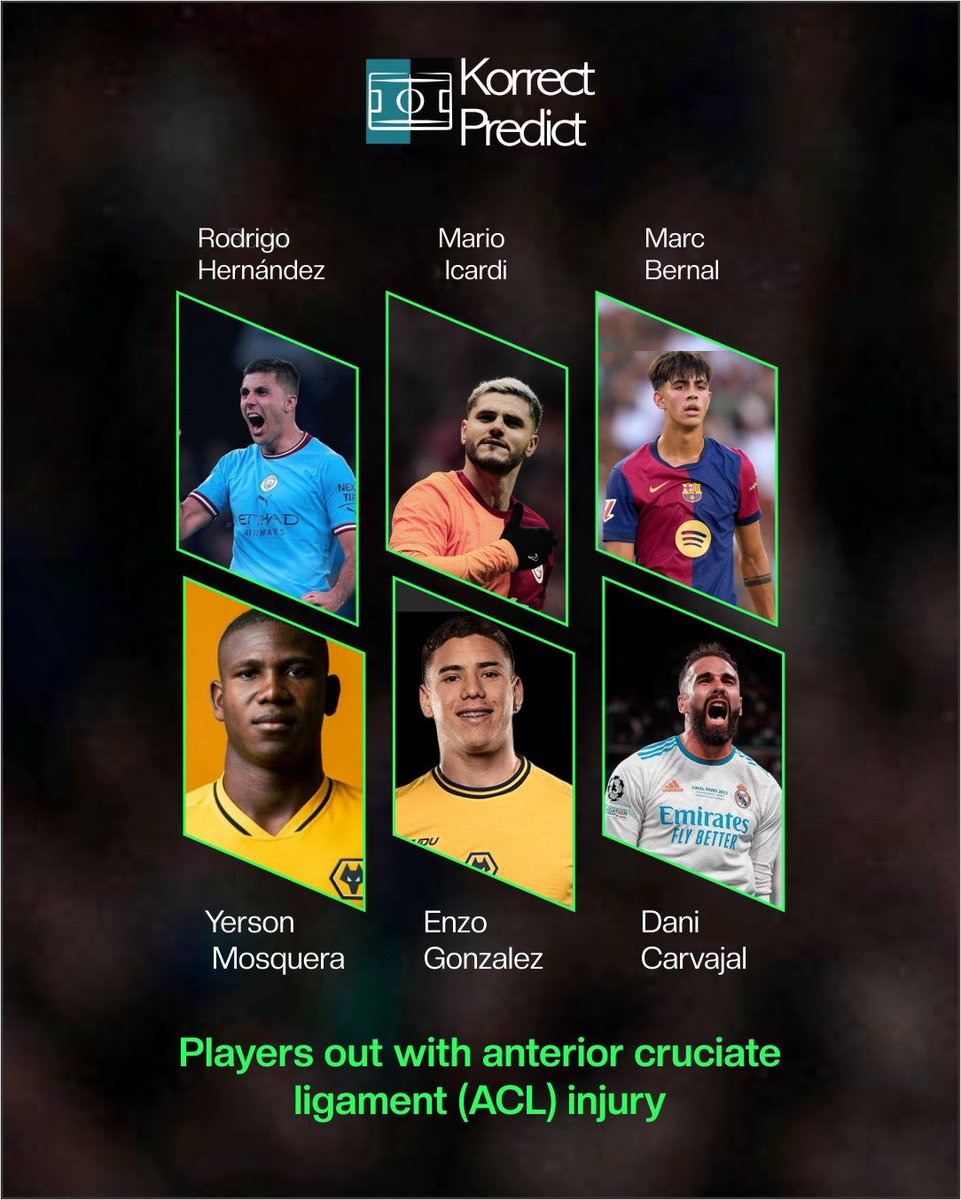 korrectgames's tweet photo. This season has seen a rise in players suffering ACL injuries.
Are they playing too many games?
#korrectpredict #footballplayers #acl #opinion #football https://t.co/uzzNphtogC