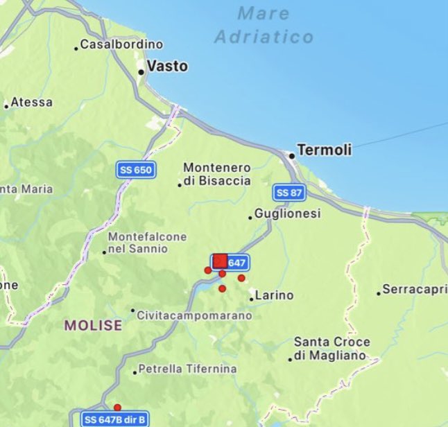 SantimoneCos76's tweet photo. #9novembre #Terremoto nella notte - magnitudo 4 - nella provincia di #Campobasso (#Molise). Verifiche in corso ma al momento non si segnalano danni a persone o cose. https://t.co/POwFJHDYQ2