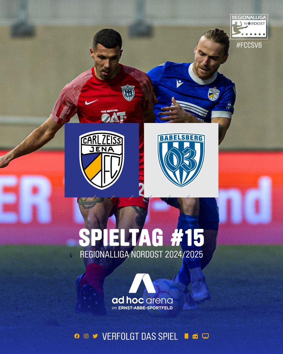 fccarlzeissjena's tweet photo. ๐๐๐๐๐๐๐๐
๐ RL Nordost
๐ @SVBabelsberg03
๐๏ธ ad hoc arena im Ernst-Abbe-Sportfeld
โฐ 16:00 Uhr
๐บ https://t.co/2pFKQoiN4m
๐ป https://t.co/oMrgUIJJAE
๐ https://t.co/oPELrrWt5d
๐ฒ #FCCSVB
#FCC #MehrAlsFussball #fccarlzeissjena #regionalliga #regionalliganordost https://t.co/KWF2EhTynF