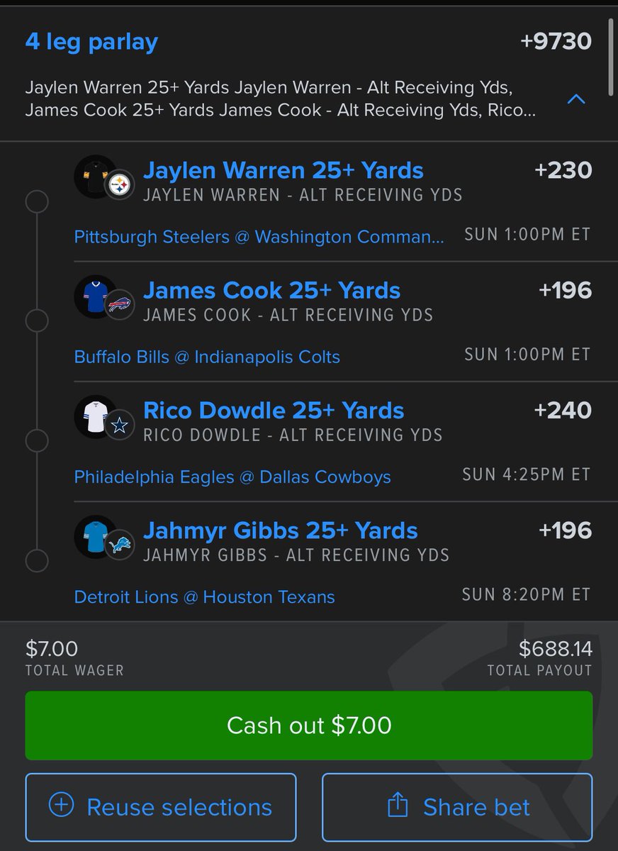 clay_odaniel's tweet photo. @DanGambleAI @CodyBrownBets 
Best bet you could make this week 
#NFL #Fanduel https://t.co/qrjx7WQvoR