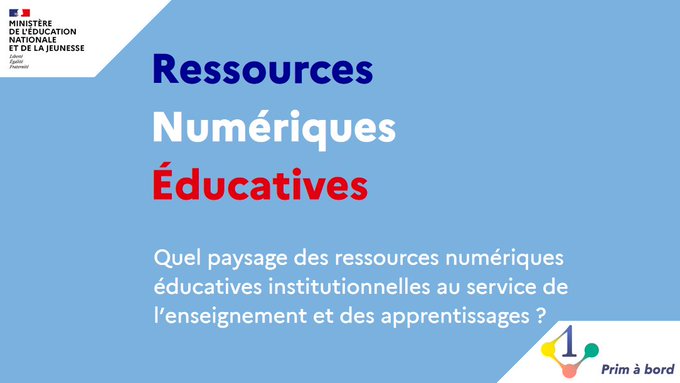 Enseignants 👩‍🏫🧑‍🏫 | Se former

📌 Guide des Ressources Numériques Éducatives, une synthèse de la Direction du Numérique de l’Éducation

▶️ primabord.eduscol.education.fr/guide-ressourc…

✅ Tirer parti des innovations récentes en matière d’intelligence artificielle
✅ Promouvoir les ressources libres