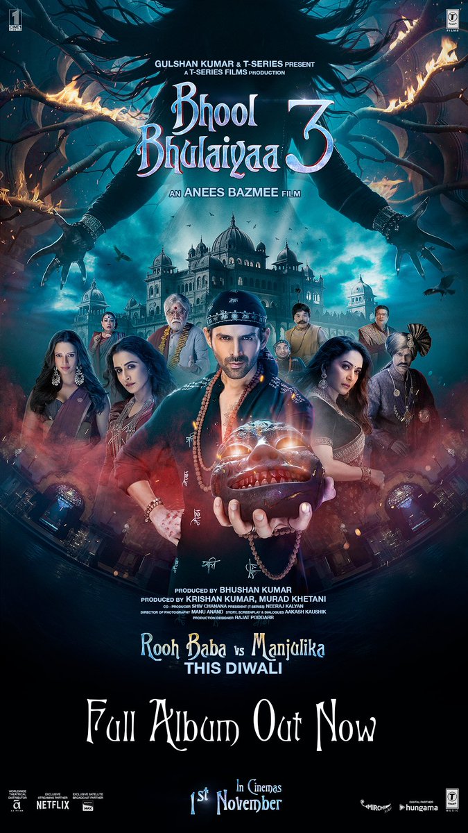 girishjohar's tweet image. Little better of the #Diwali2024 releases, #BhoolBhulaiyaa3 is even performing better at the #BoxOffice. Had music been better, it would have added more muscles to its BO journey. @TheAaryanKartik excels &amp;amp; comfortably carries the film. His confidence with every outing is growing,