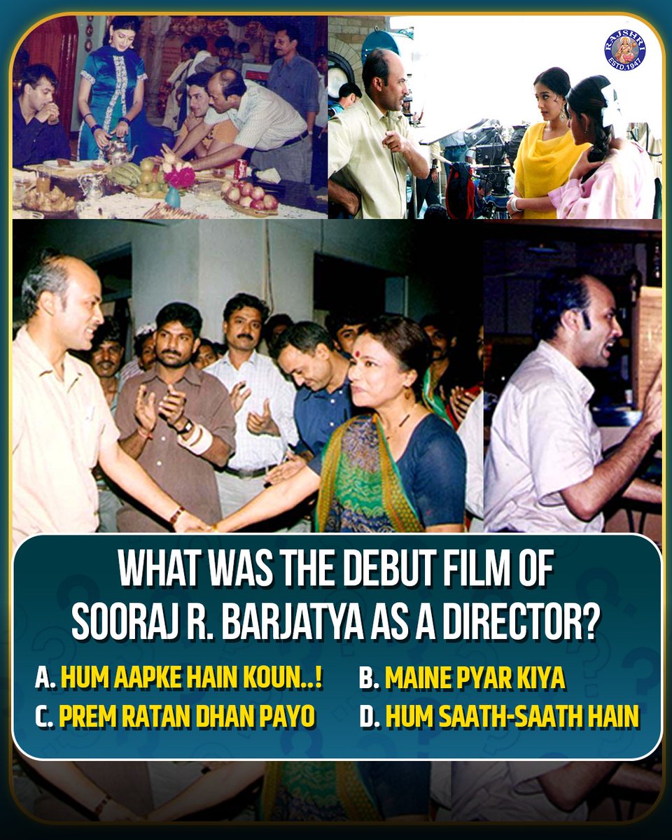 rajshri's tweet image. Throwback to where it all began!
Do you know Sooraj R. Barjatya’s first film as a director?
#quiz #question #knowledgetest #SoorajBarjatya