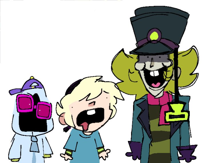 dolliworx's tweet image. 🩷 ghost train trio + silly chuck doodles!! 
[Was kinda bored so I decided to color the wip of those stupid frickinv idiots]

#BrawlStars #BrawlStarsArt #brawlstarschuck #brawlstarsgus #brawlstarsshade #doodles