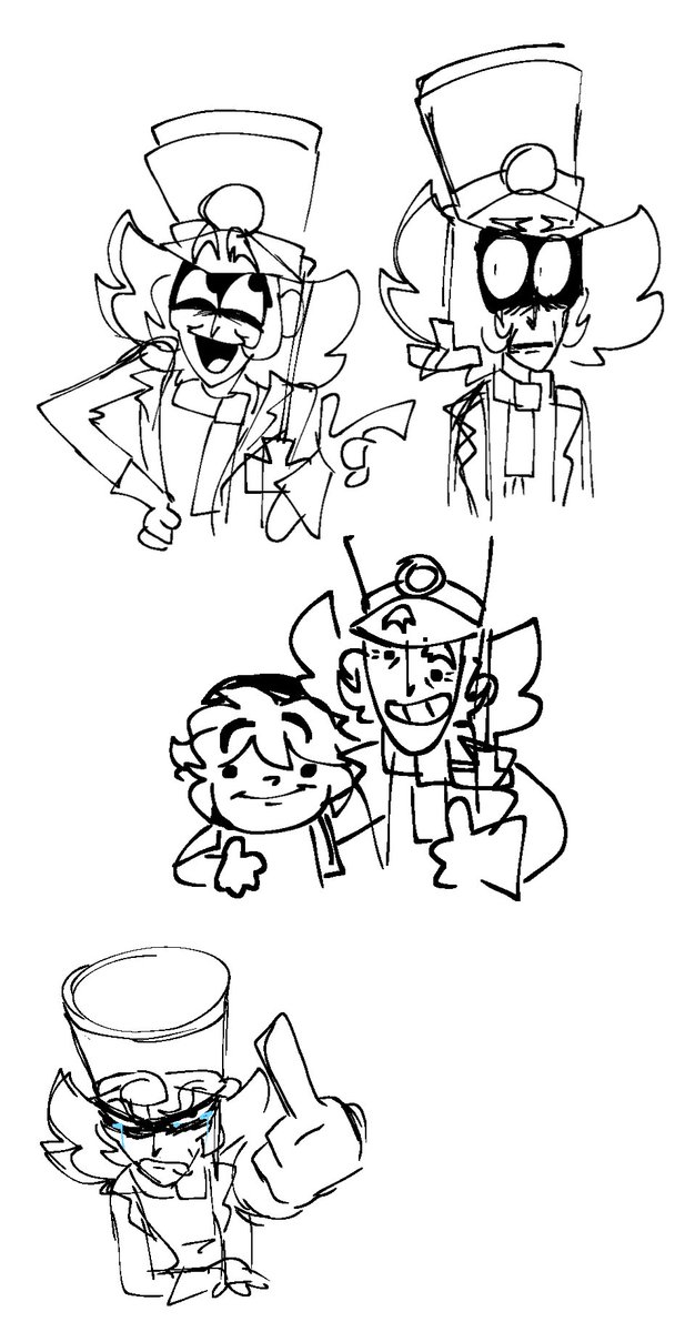 dolliworx's tweet image. 🩷 ghost train trio + silly chuck doodles!! 
[Was kinda bored so I decided to color the wip of those stupid frickinv idiots]

#BrawlStars #BrawlStarsArt #brawlstarschuck #brawlstarsgus #brawlstarsshade #doodles