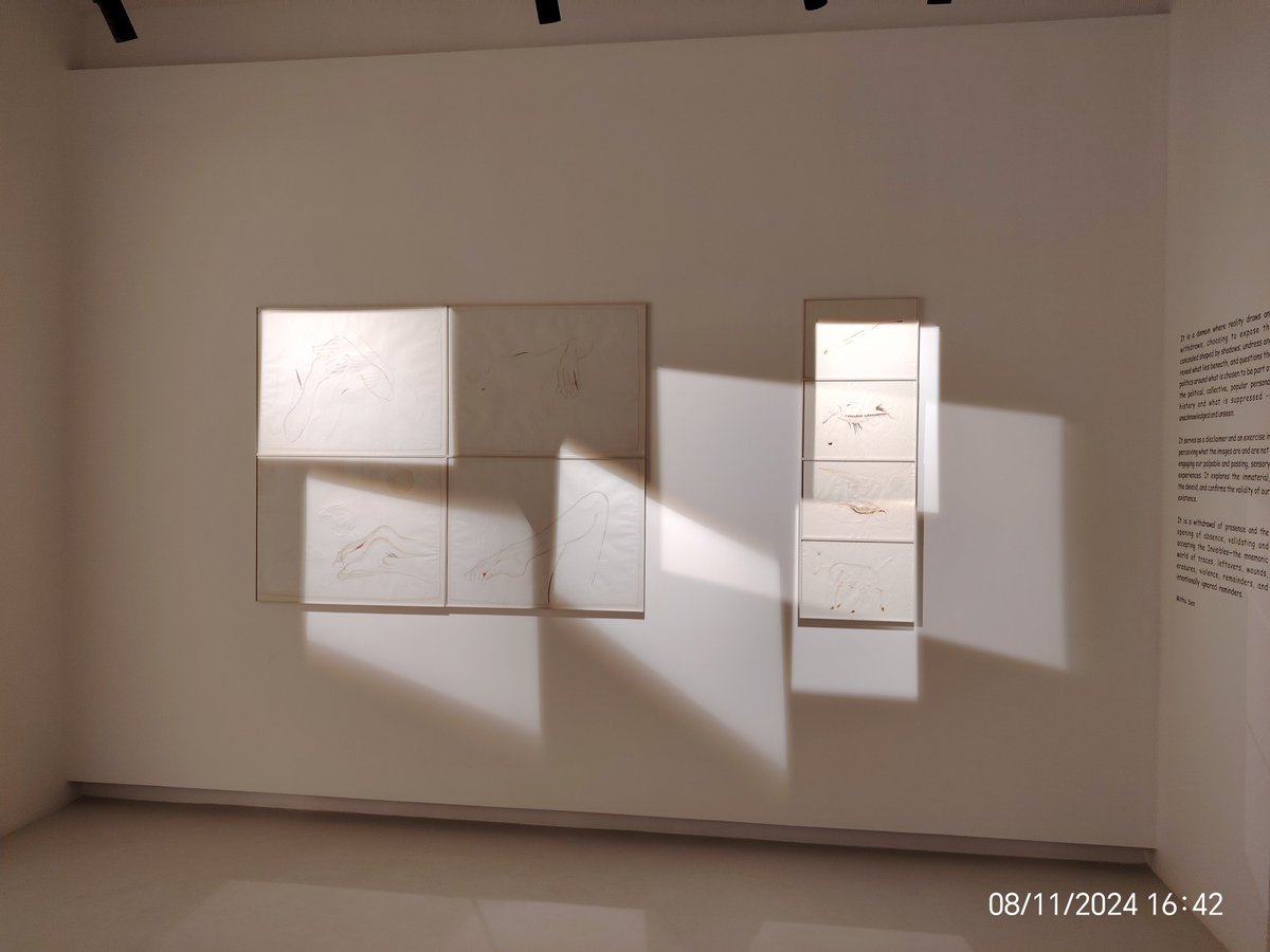 What may appear to be an explosion of 'out-of-the-box (or frame 😉)' innovative ideas is, as the authority apologetically confessed, nothing more than a result of the malfunctioning focus of the lights set above the frames in the gallery (Art Exposure). #Kolkata