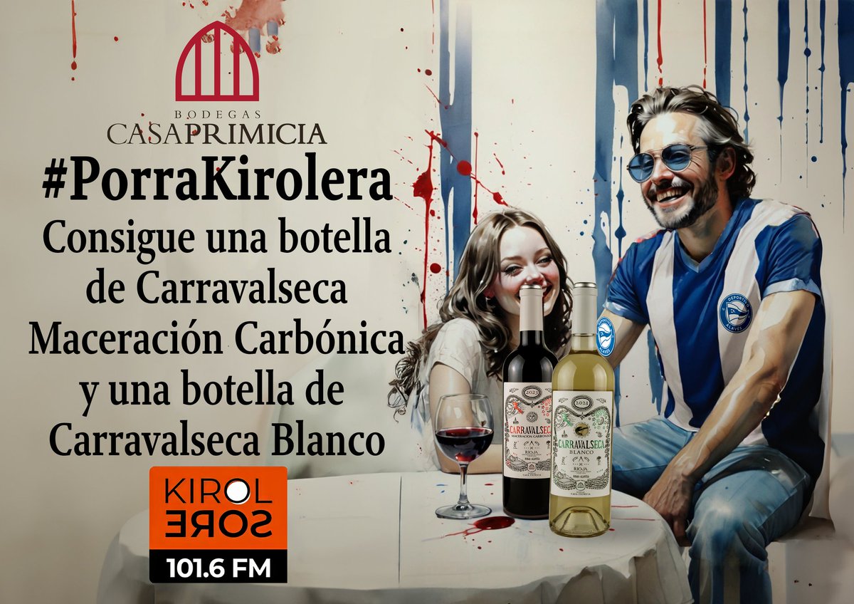 KIROLEROS.com 101.6fm (@kiroleros) on Twitter photo ¿Por qué se juega a las 16:15h el Villarreal Cf vs D.Alavés? ¡NO LO SABEMOS!
¿Y el resultado final y los goleadores? ¡TAMPOCO!
¿Nos ayudas? #PorraKIROLERA
OBLIGATORIO:
1️⃣ Seguir las cuentas X de @Kiroleros y de <a href="/CasaPrimicia/">Bodegas Casa Primicia</a>
2️⃣ Dale RT
0-1 Kike⚽️
PREMIO: LOTE CARRAVALSECA ¿Por qué se juega a las 16:15h el Villarreal Cf vs D.Alavés? ¡NO LO SABEMOS!
¿Y el resultado final y los goleadores? ¡TAMPOCO!
¿Nos ayudas? #PorraKIROLERA
OBLIGATORIO:
1️⃣ Seguir las cuentas X de @Kiroleros y de <a href="/CasaPrimicia/">Bodegas Casa Primicia</a>
2️⃣ Dale RT
0-1 Kike⚽️
PREMIO: LOTE CARRAVALSECA