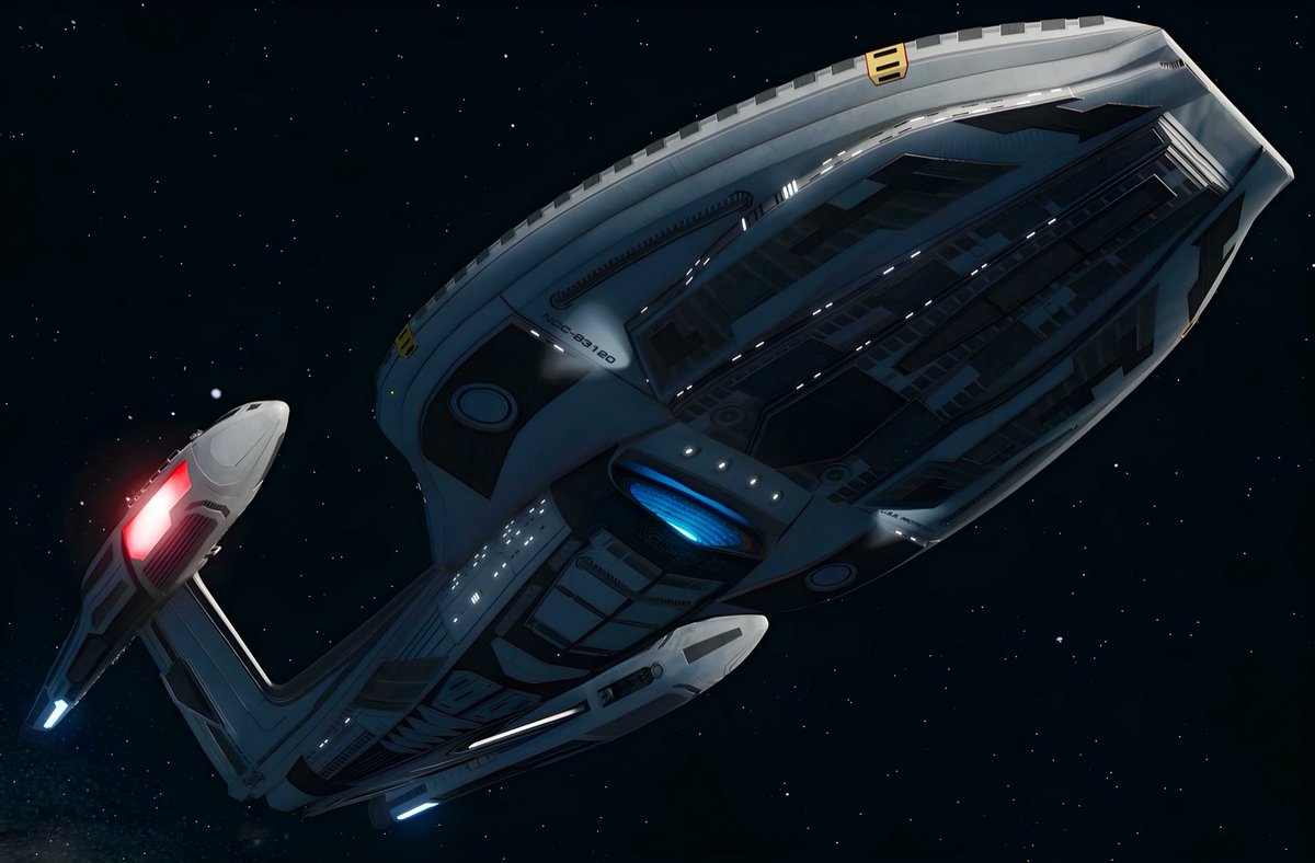 startrek_ships's tweet image. #InquiryClass — refit (The main deflector dish was redesigned to better fit the traditional Starfleet aesthetic).

Credit: Jane&apos;s Interstellar on FB