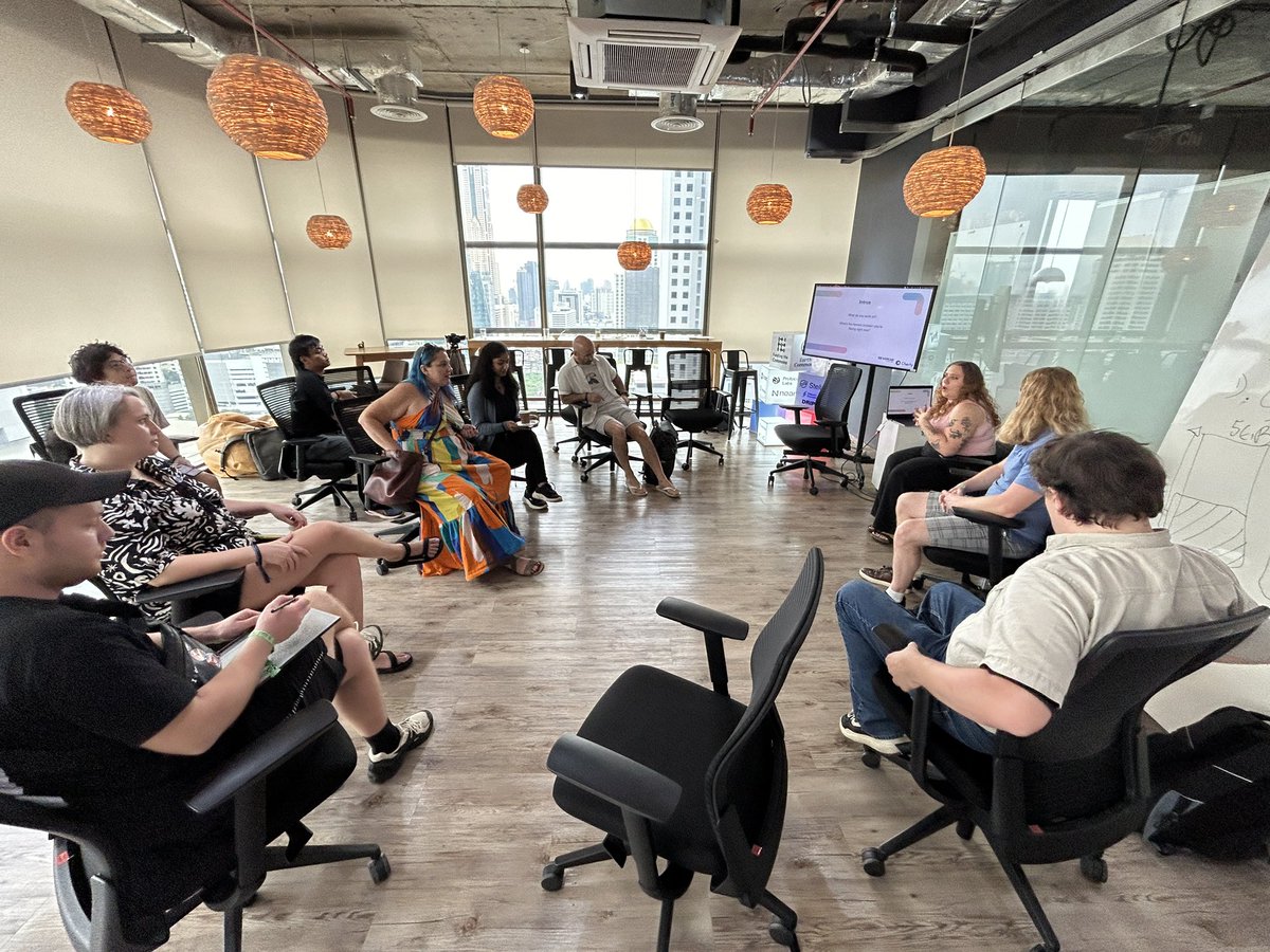 Great workshop by <a href="/caitmoor/">caitlin</a> on building Verifiable Public Goods Pipelines” with Cherry and <a href="/Devonian_ai/">Devonian Systems</a>  😍

Looking forward to seeing how this plays with the #WisdomSystem 

<a href="/FundingCommons/">Funding The Commons</a> Conference Bangkok 🙏