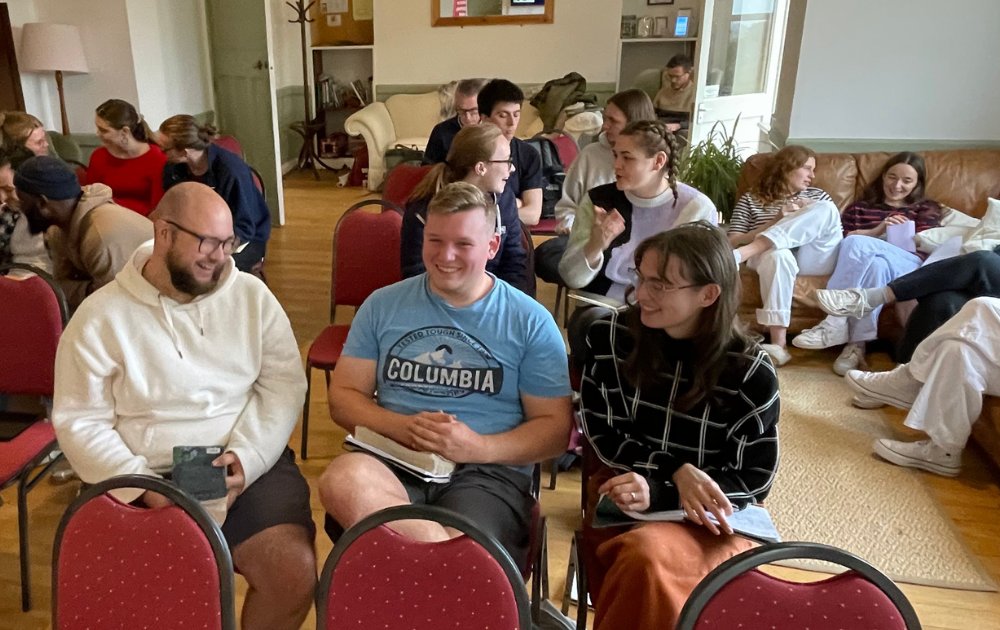 UCCF's tweet image. This week we had a wonderful time with our first-year CU Staff Workers: reflecting on the term so far and enjoying fellowship, teaching on the doctrine of Scripture and training on working with CU leaders.